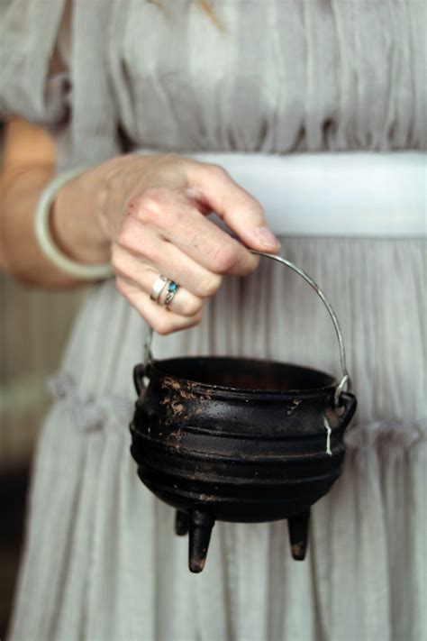 Stirring witch cauldron